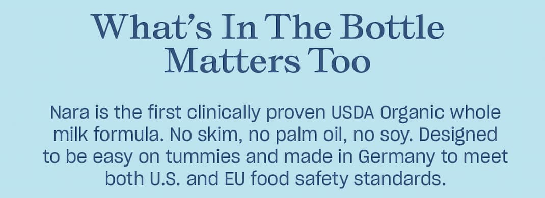 what's in the bottle matters too