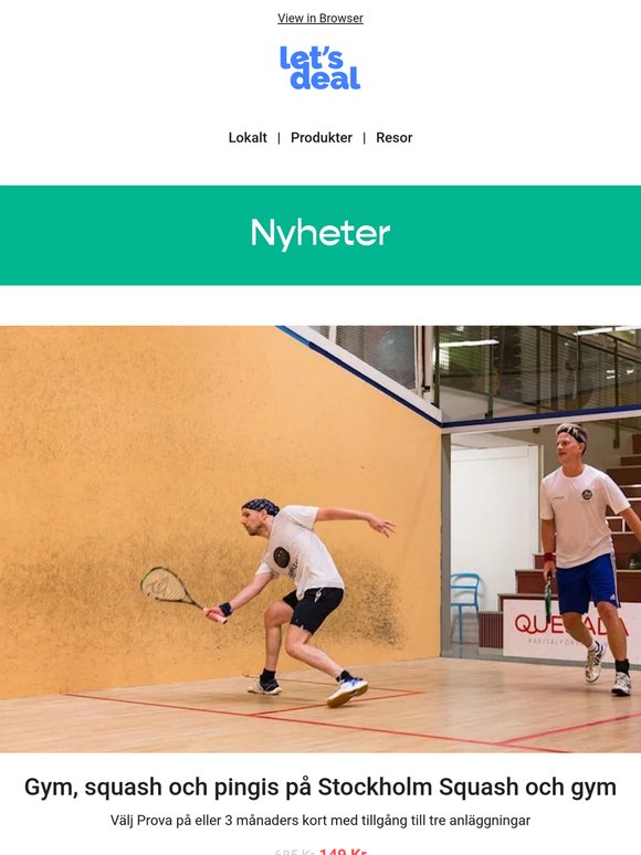 🏓 Gym, squash och pingis från 149 kr