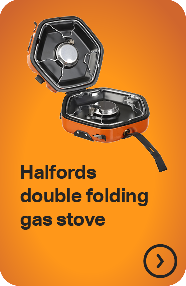 HALFORDS DOUBLE FOLDING GAS STOVE