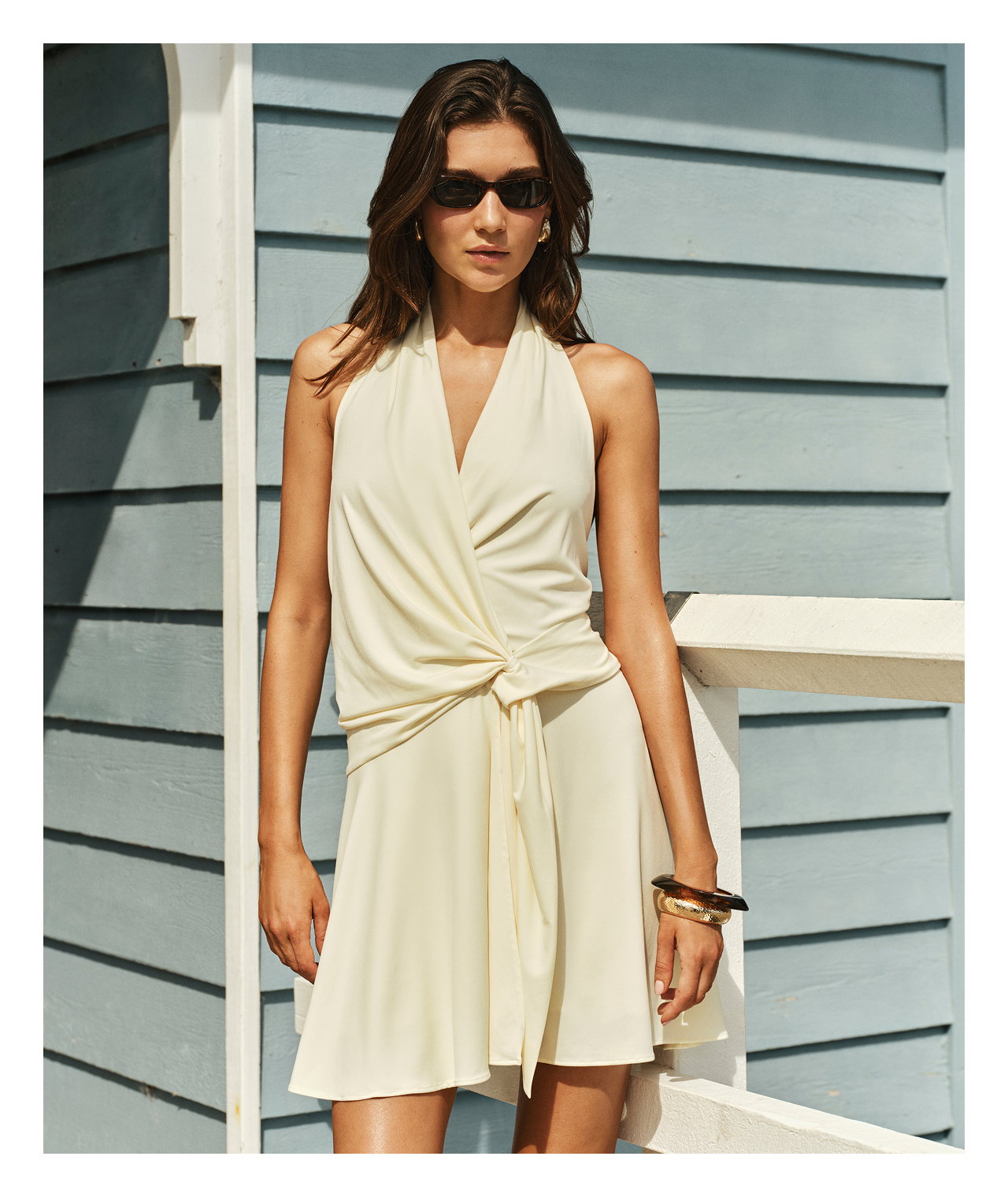 Aaliyah Wrap Halter Mini Dress
