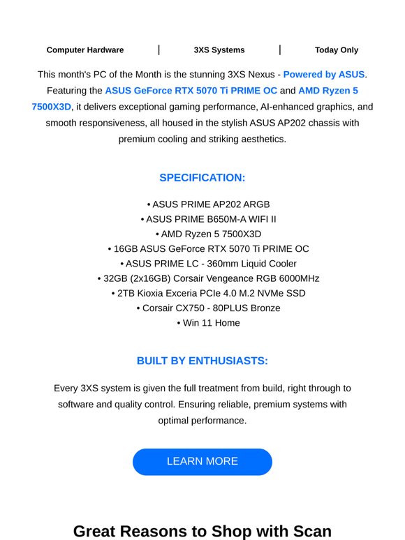 Save £200 on the 3XS June PC of the Month!