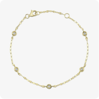Shy Creation Diamond Bezel Bracelet in 14k Yellow Gold