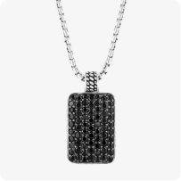 Effy Men's Black Spinel Pendant in Sterling Silver