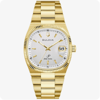 Bulova Men's Super Seville White Dial Gold Tone Stainless Steel 38mm Watch 97B223