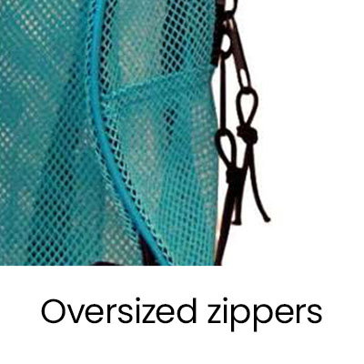 Oversized zippers.