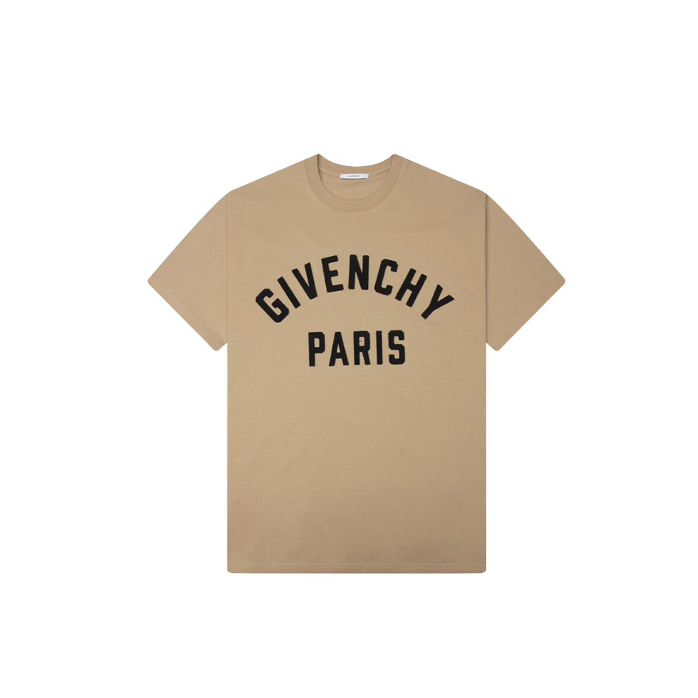 Patch Silk T-Shirt - Beige/Black