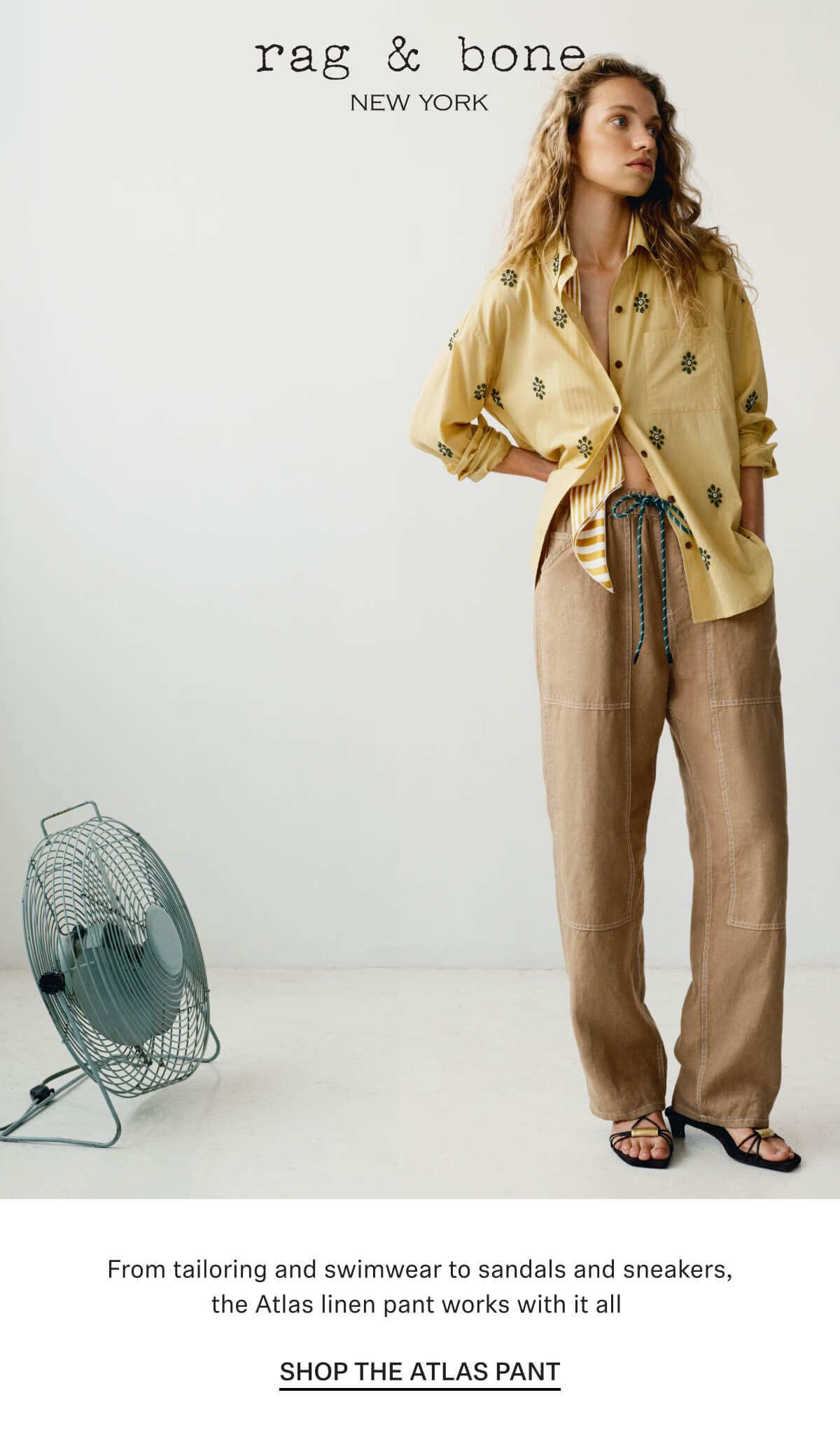 From tailoring and swimwear to sandals and sneakers, the Atlas linen pant works with it all