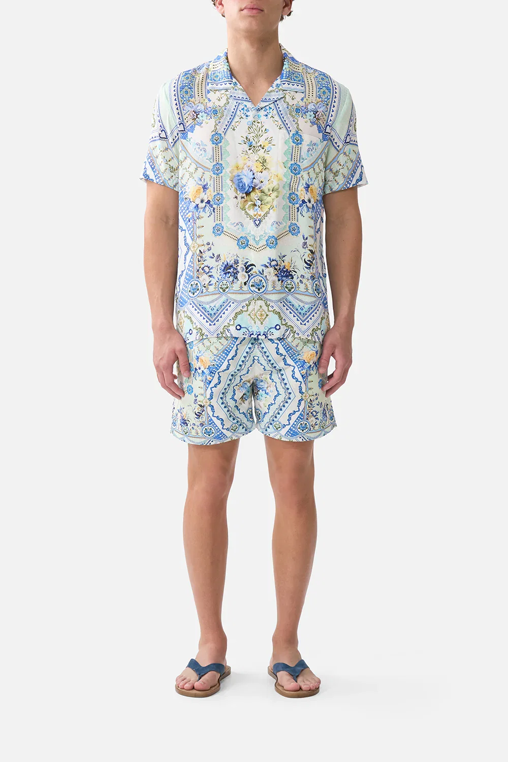 Image of SHORT SLEEVE CAMP COLLARED SHIRT MY HOMESPUN HEART