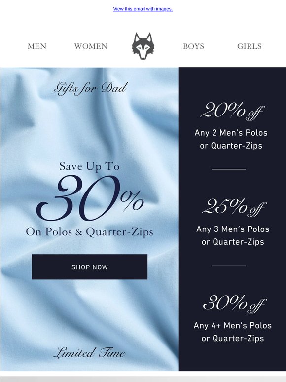 Just In: Up to 30% Off Polos & Quarter-Zips
