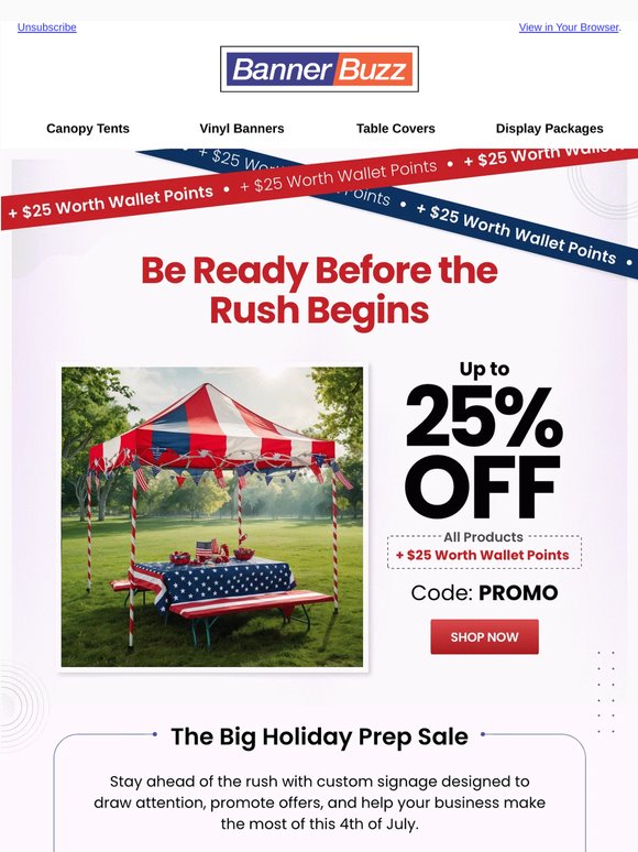 🇺🇸 Just Launched: Up to 25% OFF for 4th of July Prep