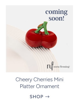 Cheery Cherries Mini Hand-Painted Ceramic Platter Ornament