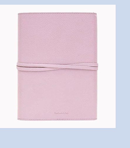 Lilac Grain Leather Journal with Tie Wraps