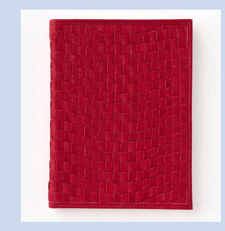 Red Dahlia Woven Leather Journal