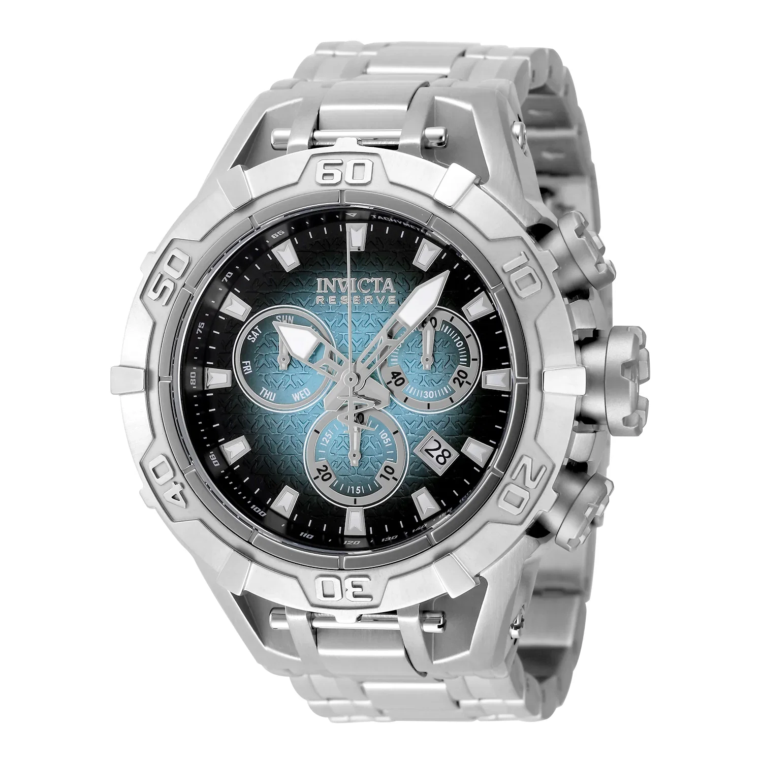 Image of Invicta Men's 54mm Ocean Warrior Quartz Chronograph Black & Blue Ombre Dial Bracelet Watch
