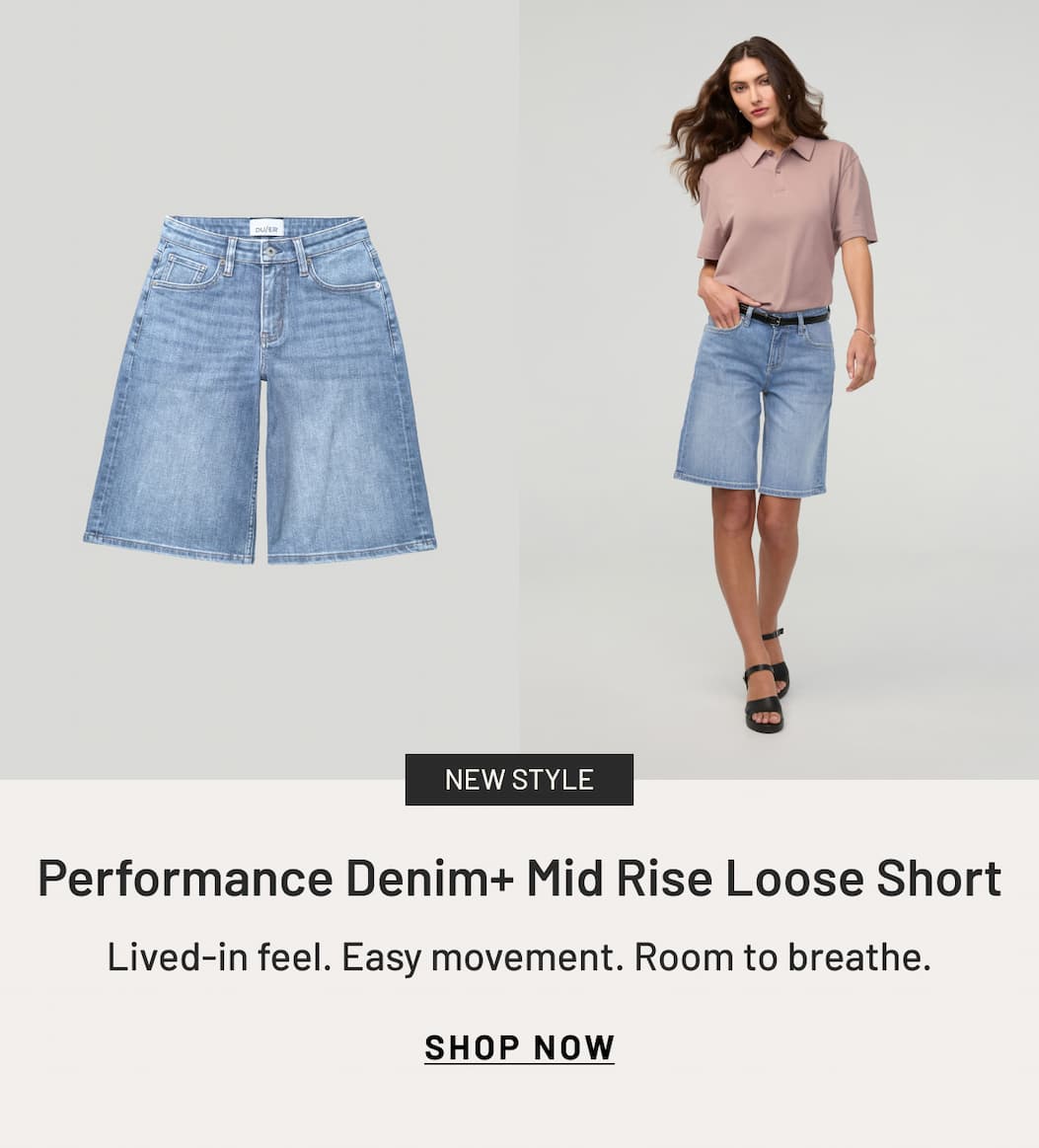 Women's Performance Denim+ Mid Rise Loose Short