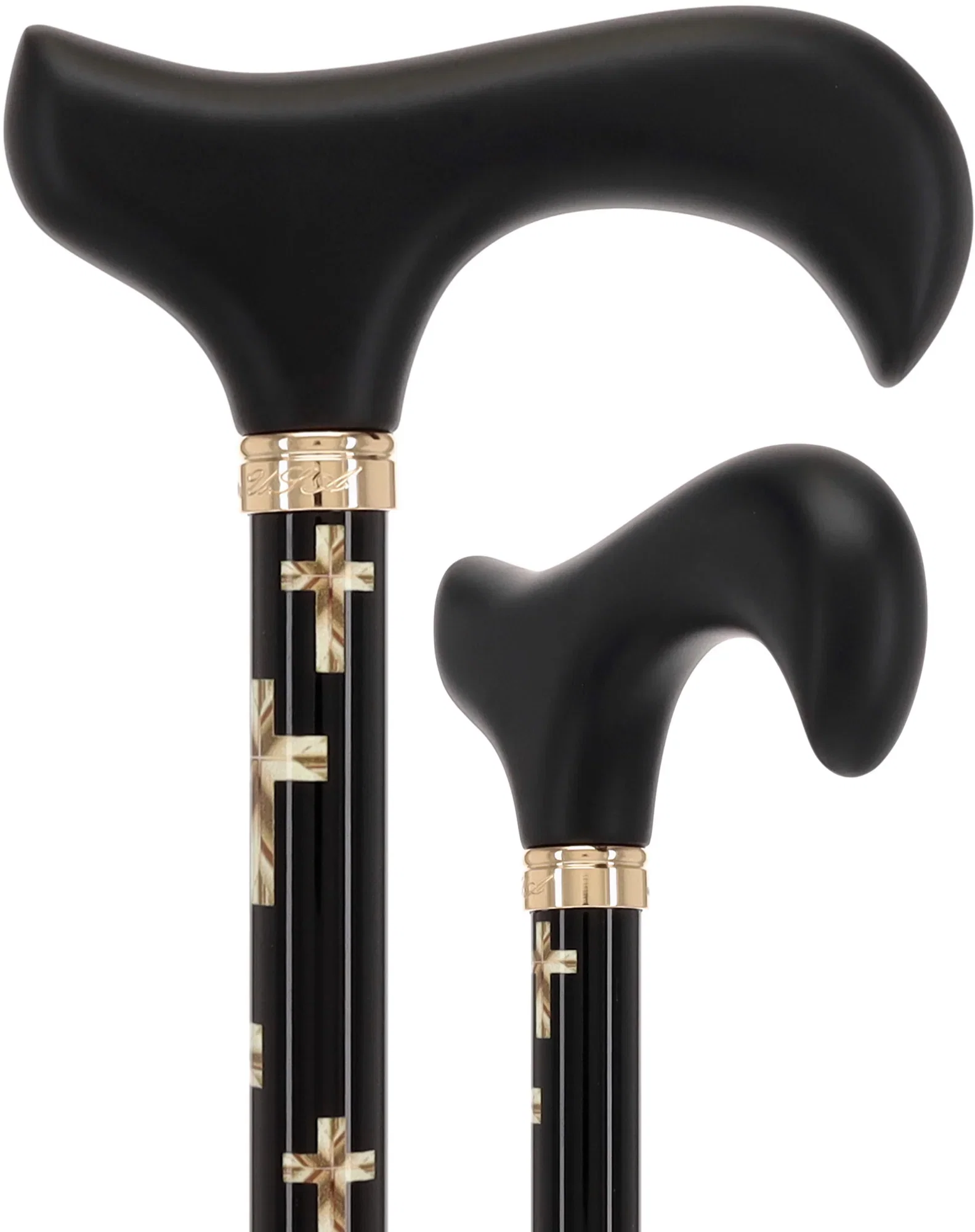 Image of Golden Cross: Elegance & Comfort - Wooden Handle