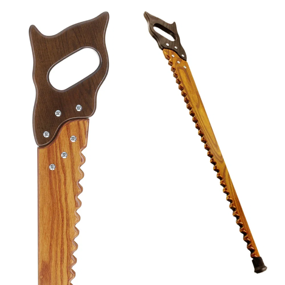 Image of Handmade Saw Cane: Ash Handle & Shaft - Artisan Craft Cane