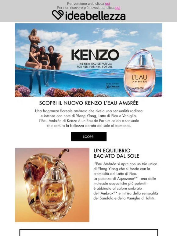 In omaggio la travel size Kenzo L'eau Ambrèe 10ml