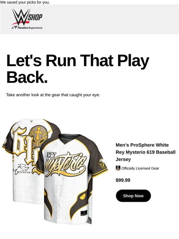 Revisit: Men's ProSphere White Rey Mysterio 619 Baseba...