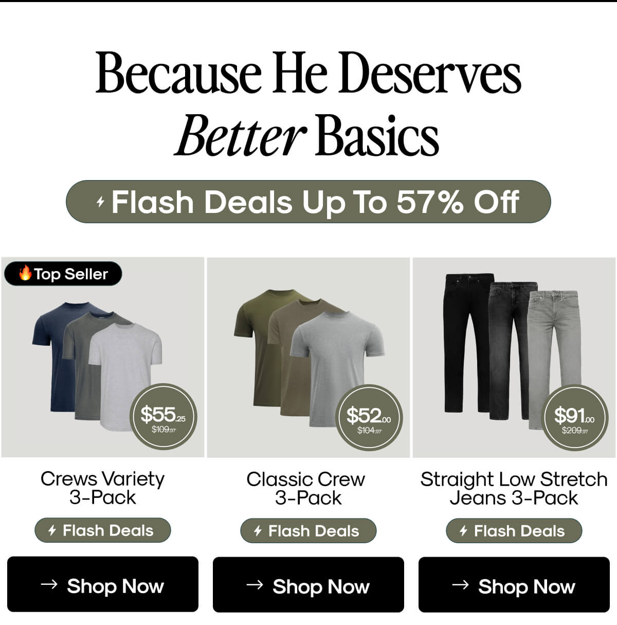Flash Deals Up To 57% Off
