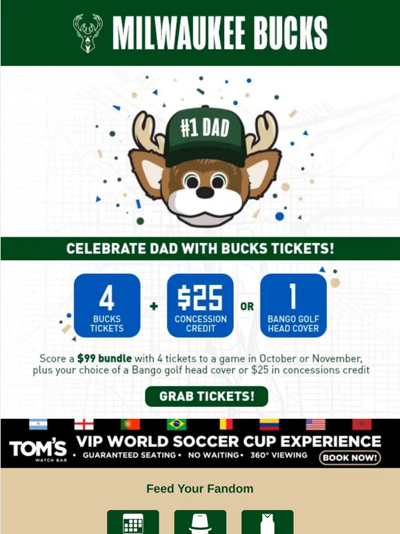 🏀 Bucks Tickets For Father's Day