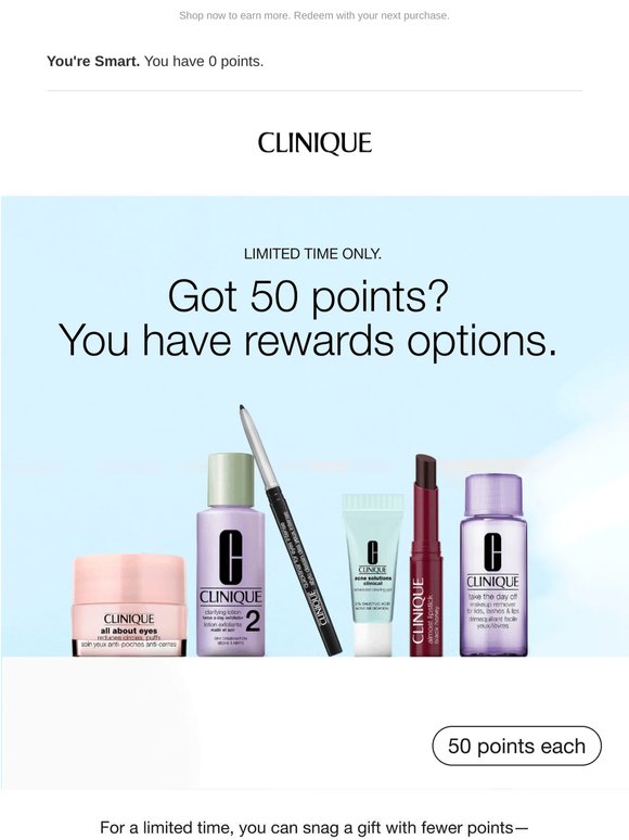 Just 50 points! That's all you need to redeem this reward.