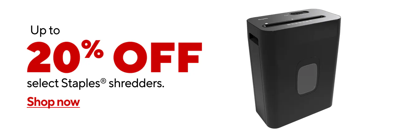 Up to 20% off Staples Shredders
