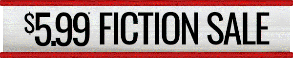Book Outlet graphic promoting a $5.99 fiction sale.