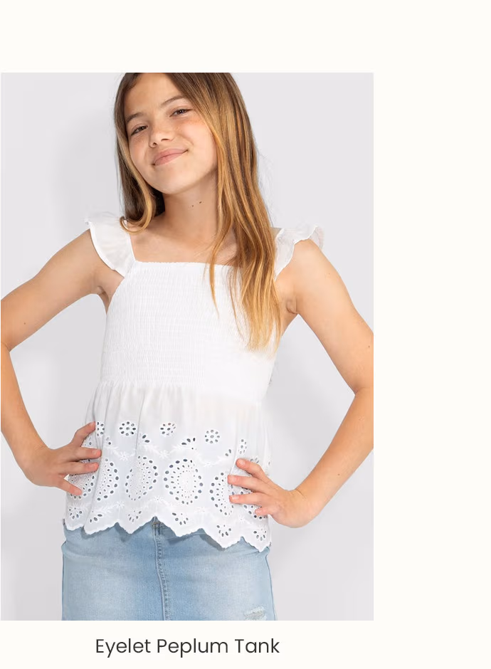 Eyelet Peplum Tank