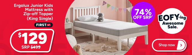 Ergolux Junior Kids Mattress with Zip-off Topper (King Single)