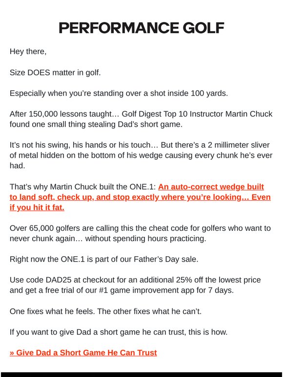 Size matters (especially in golf)