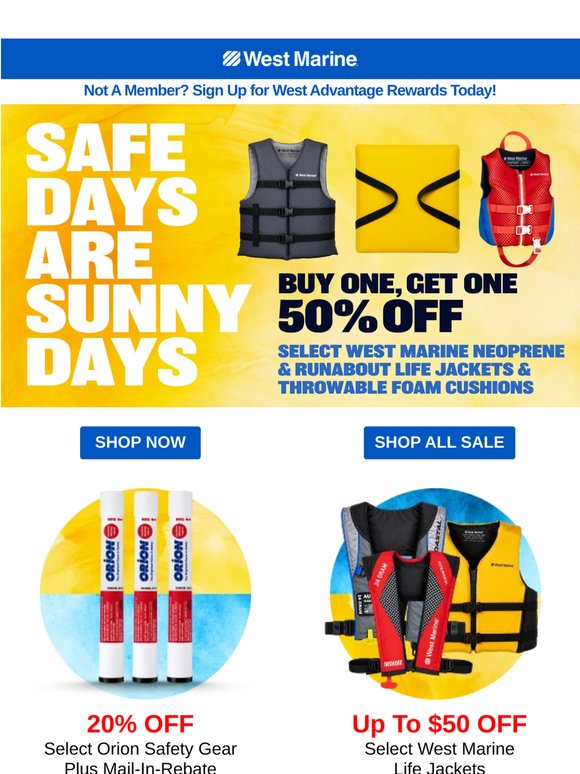 Save BIG on Life Jackets, Safety Gear, Cleaners & More