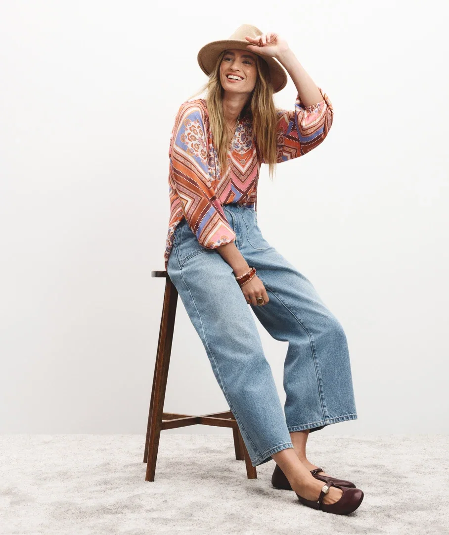 GIGI SCALLOP DENIM CULOTTE JEAN