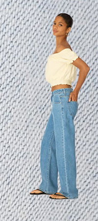 Denim Low Rise Straight Leg Jeans