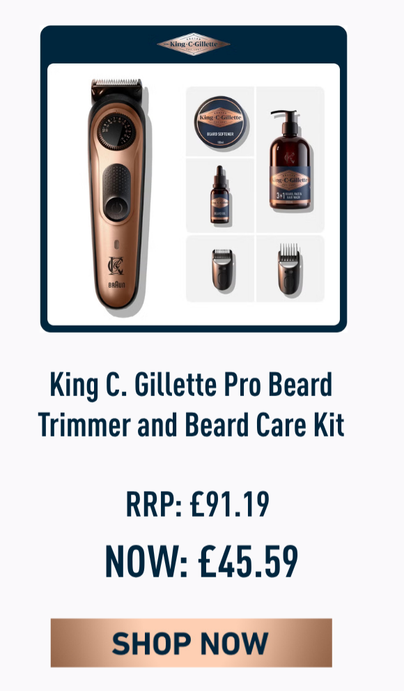 King C. Gillette Pro Beard Trimmer and Beard Care Kit NOW: £45.59