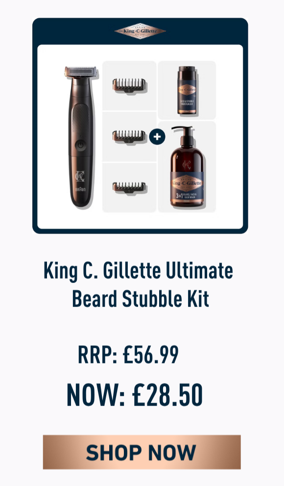 King C. Gillette Ultimate Beard Stubble Kit now: £28.5 RRP:56.99