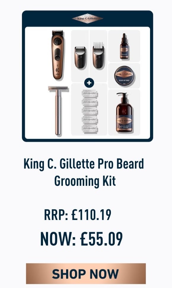 King C. Gillette Pro Beard Grooming Kit Now £55.09