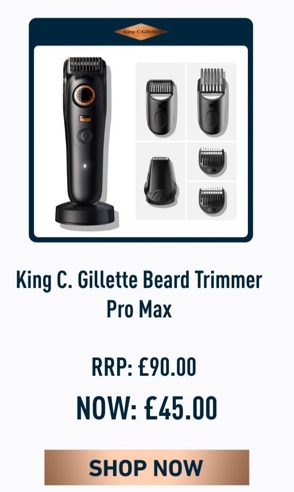 King C. Gillette Beard Trimmer Pro Max NOW:£45