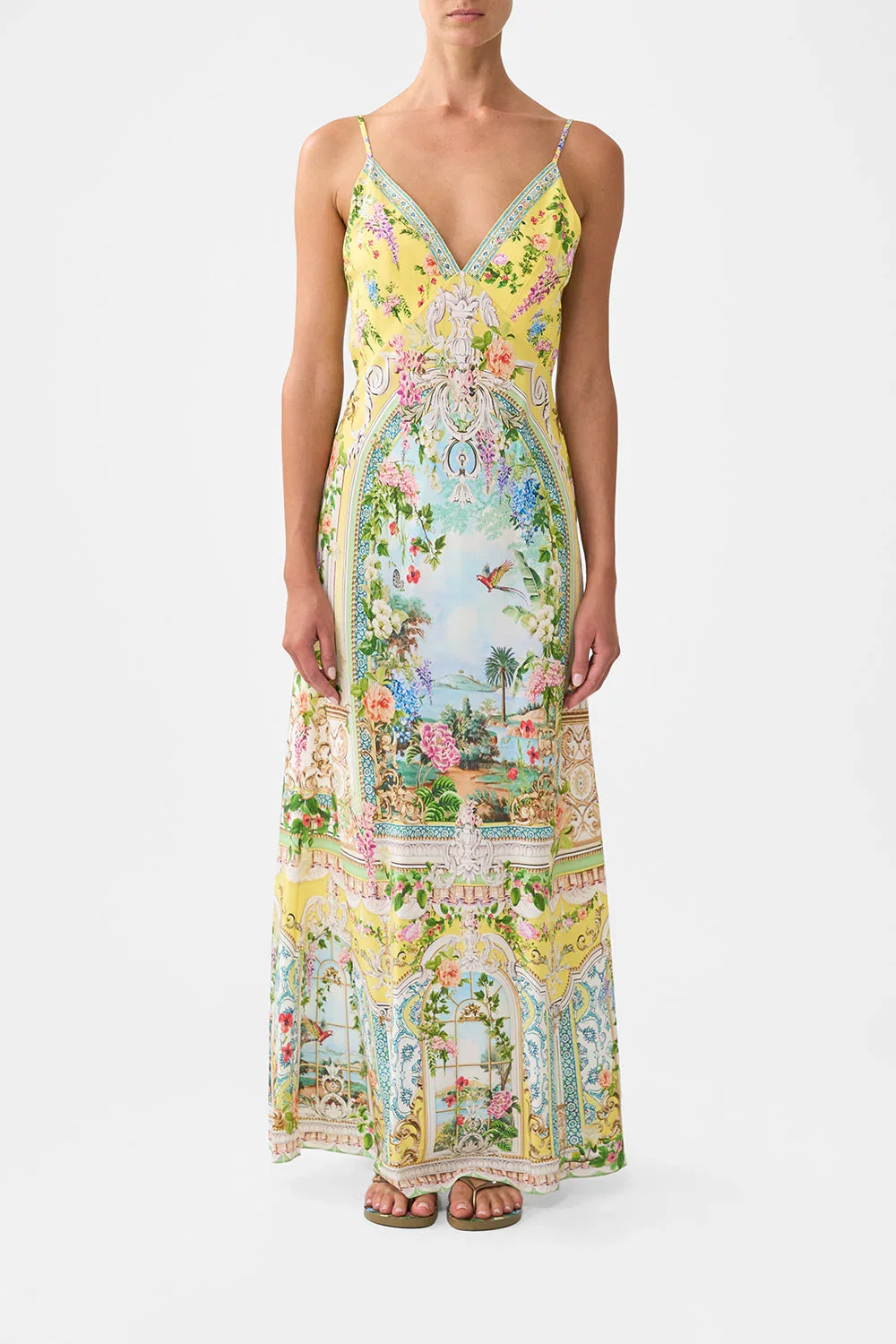 Image of V NECK FULL LENGTH BIAS SLIP DRESS TALES OF TOPKAPI PALACE