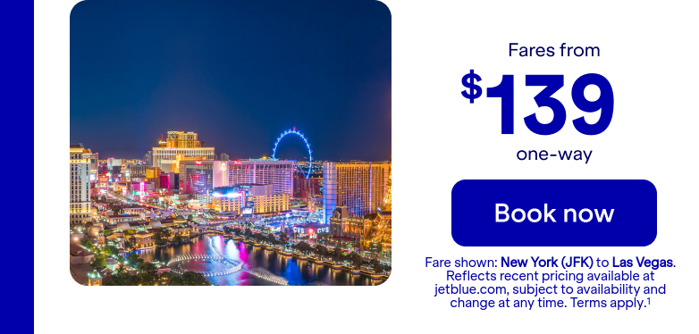 Flights from JFK to LAS. Terms apply(1).