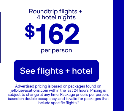 Roundtrip flights + 2 hotel nights from JFK to LAS. Terms apply(2).