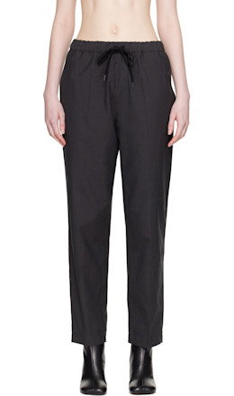 Black Wool Drawstring Trousers