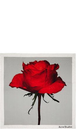 White Square Silk Scarf