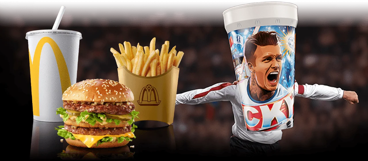 The FIFA World Cup Meal featuring a David Beckham cup