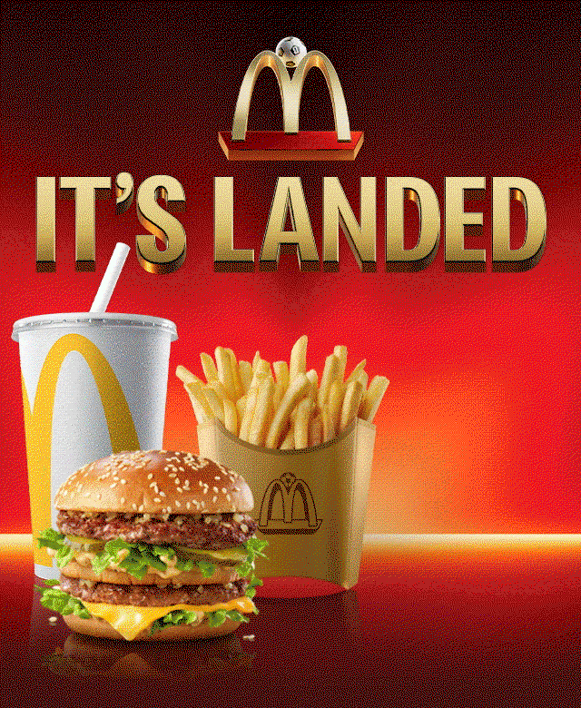 The FIFA World Cup Meal. Large, gold text on the image reads 'It's landed'.