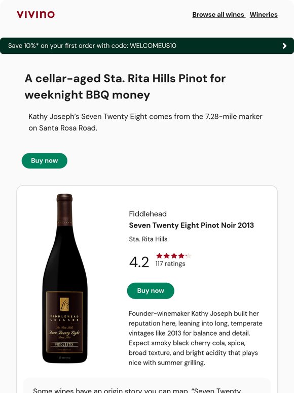 4.2⭑ Sta. Rita Hills cool-climate Pinot, aged and ready