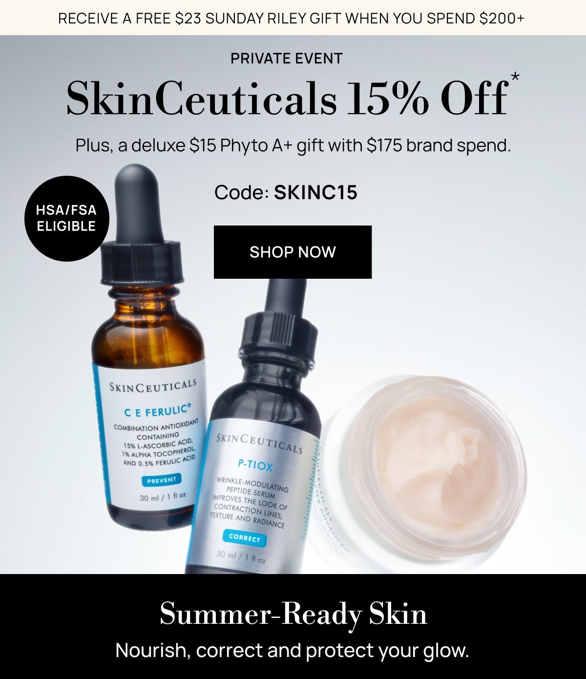 SkinCeuticals 15% off with code SKINC15