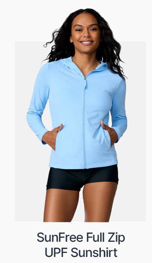 women's sunfree full zip upf sunshirt