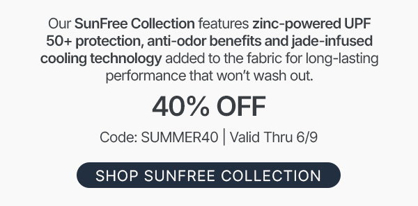 shop the sunfree collection with 40% off