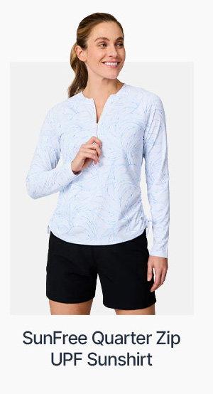 women's sunfree quarter zip upf sunshirt